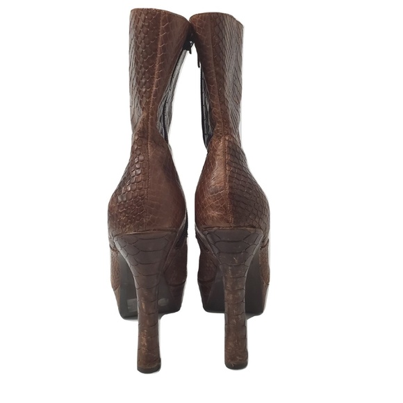 Jessica Simpson Fram Brown Snake Skin Boots - Picture 5 of 8